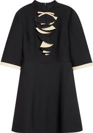 Valentino Garavani Solid Bow Ruffle Crepe Couture