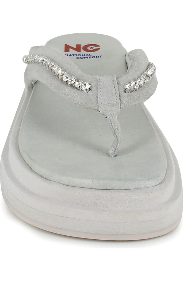 National Comfort Kayra Crystal Flip Flop, Alternate, color, Ice White Suede