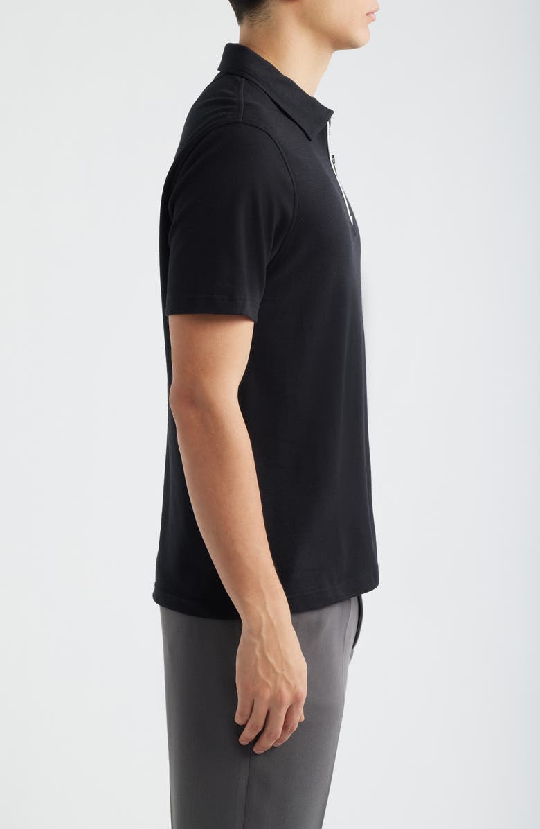 Bugatchi Quarter Zip Polo, Alternate, color, Black