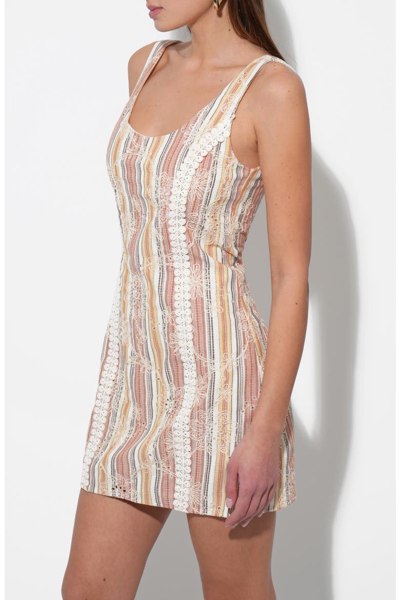 Jace Embroidered Minidress, Alternate, color, MULTI RUST