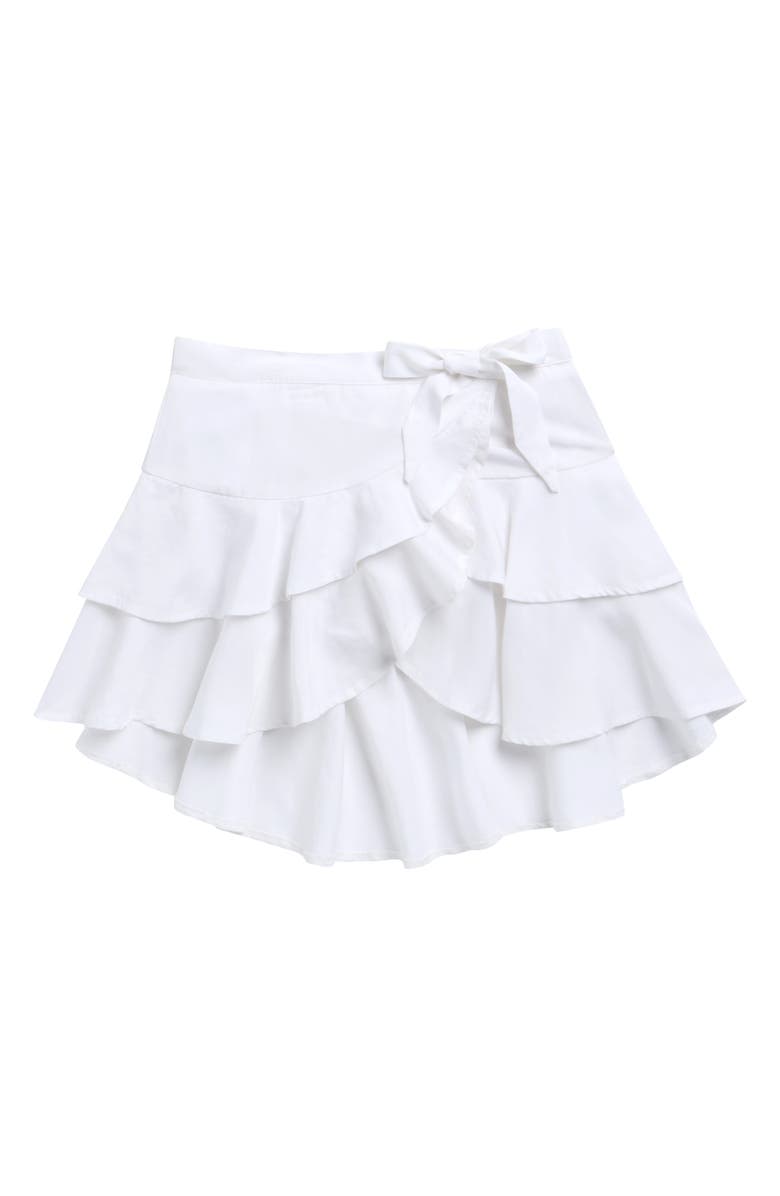 Tractr Kids' Tiered Ruffle Skort, Main, color, White