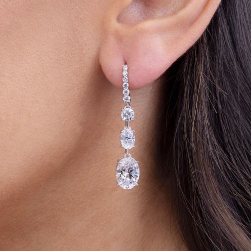Anna Zuckerman Nova Three Stone Drops In White Diamond Crystalline