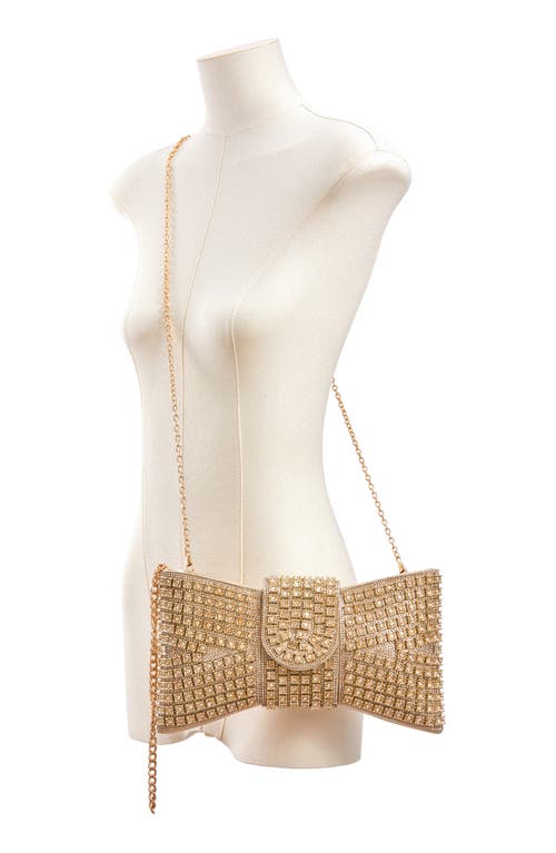 Lady Couture Dazzling Bow Evening Bag In Gold