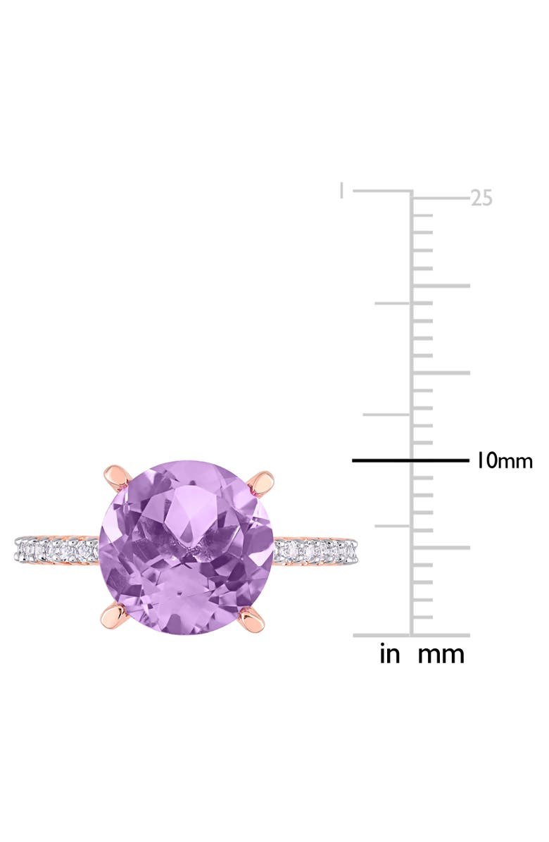 Julianna B. Gemstones Solitaire Ring Plated Silver, Alternate, color, Amethyst/Rose-Plated