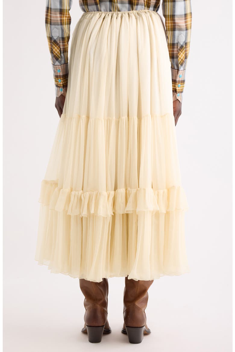 Tiered Silk Mousseline Skirt, Alternate, color, PRISTINE WHITE