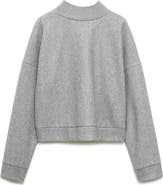 MANGO Mock Neck Sweatshirt