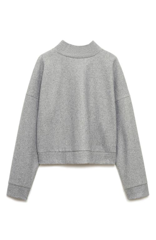 Shop Mango Mock Neck Sweatshirt In Grey