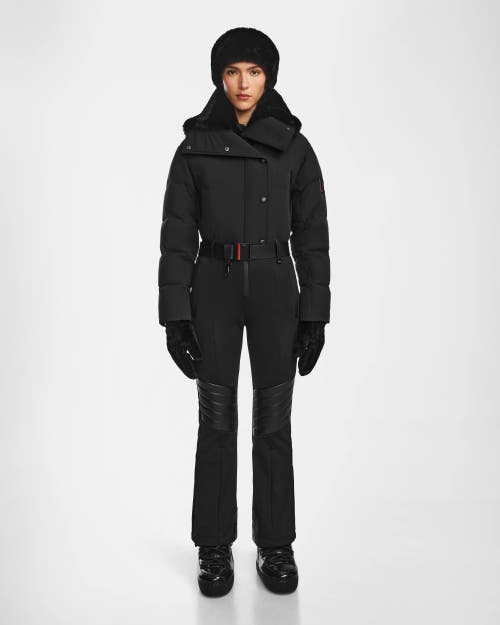 Rudsak Ski Suit With Faux Fur Collar In Black