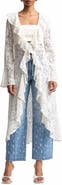 Avec Les Filles Ruffle Lace Longline Cardigan