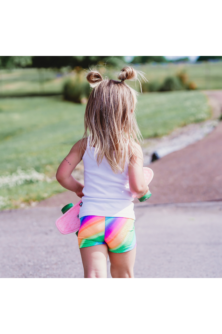 Baby Girls Printed Novelty Bike Shorts, Alternate, color, Gold Sparkly Shimmer