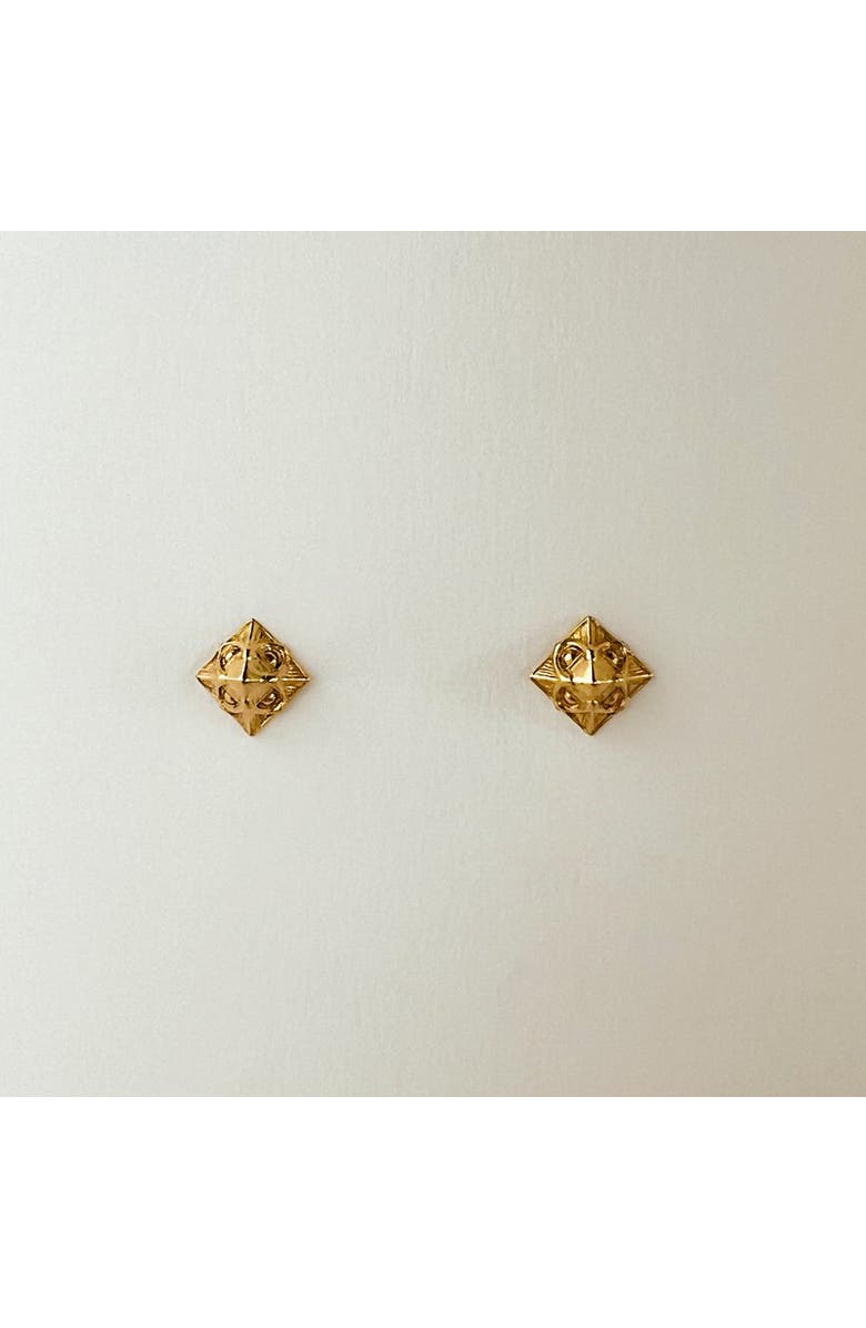 Astor & Orion Pyramid Studs Gold, Alternate, color, Gold