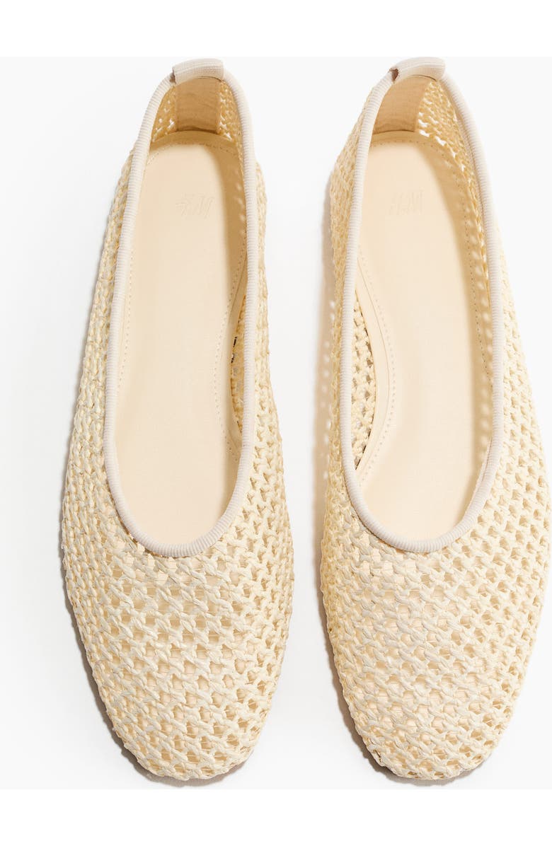 H&M Braided Ballet Flats, Main, color, Cream