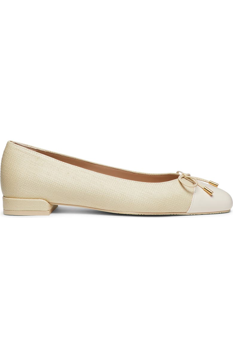 Stuart Weitzman Sleek Cap Toe Bow Flat, Alternate, color,
