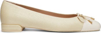 Sleek Cap Toe Bow Flat