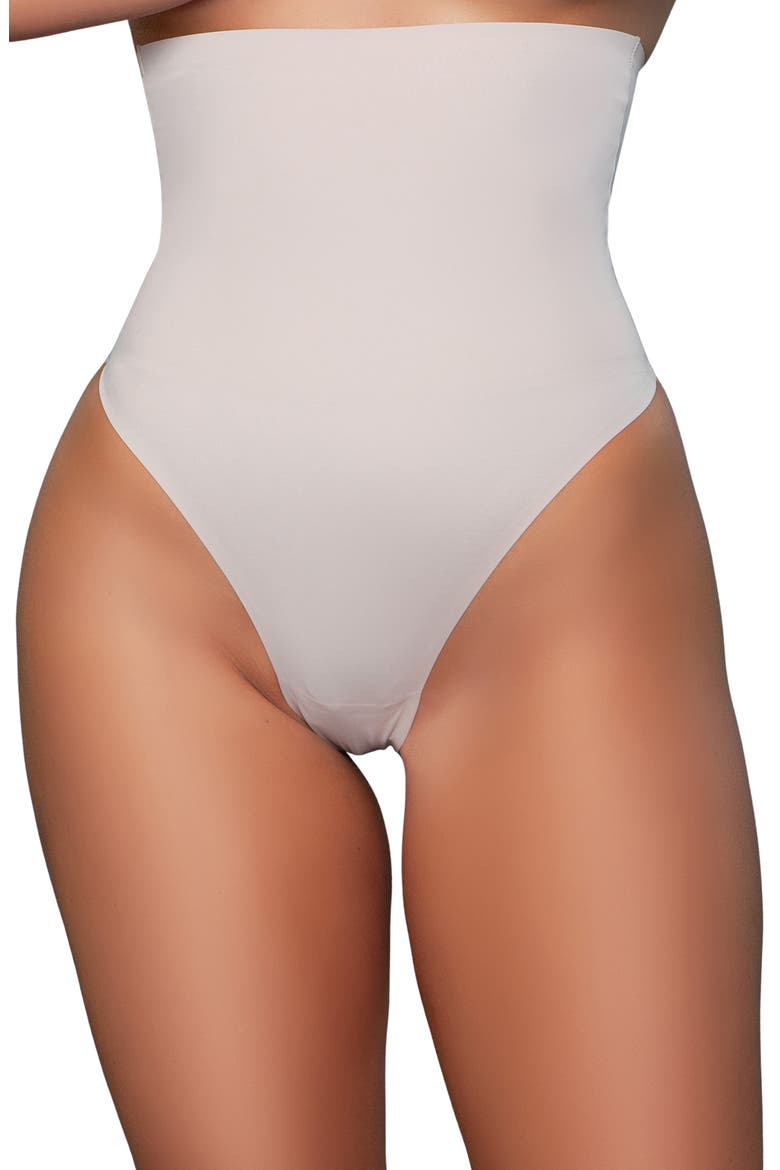 Daily Comfort High Waist Shaper Thong, Main, color, BEIGE
