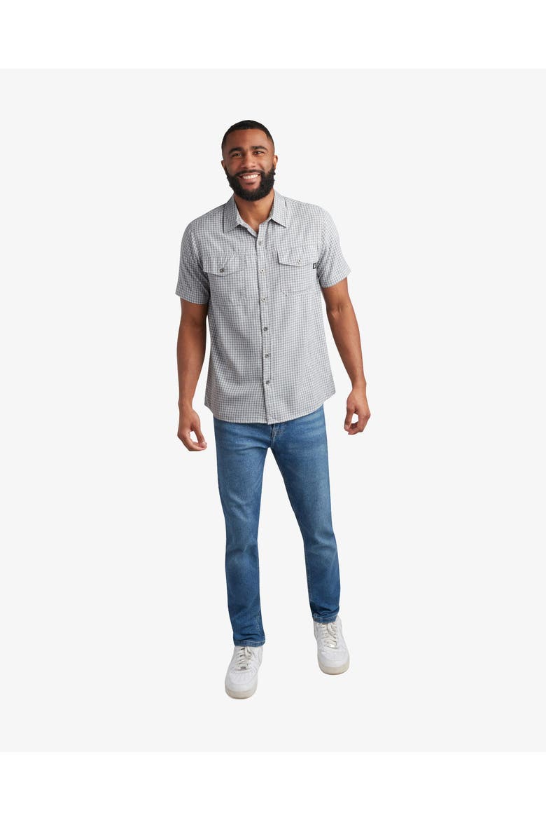 Men Short Sleeve Mini Check, Alternate, color, Grey
