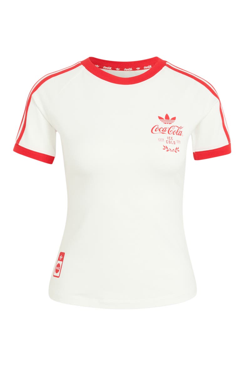 Coca-Cola® 3-Stripes Graphic T-Shirt, Main, color, CORE WHITE