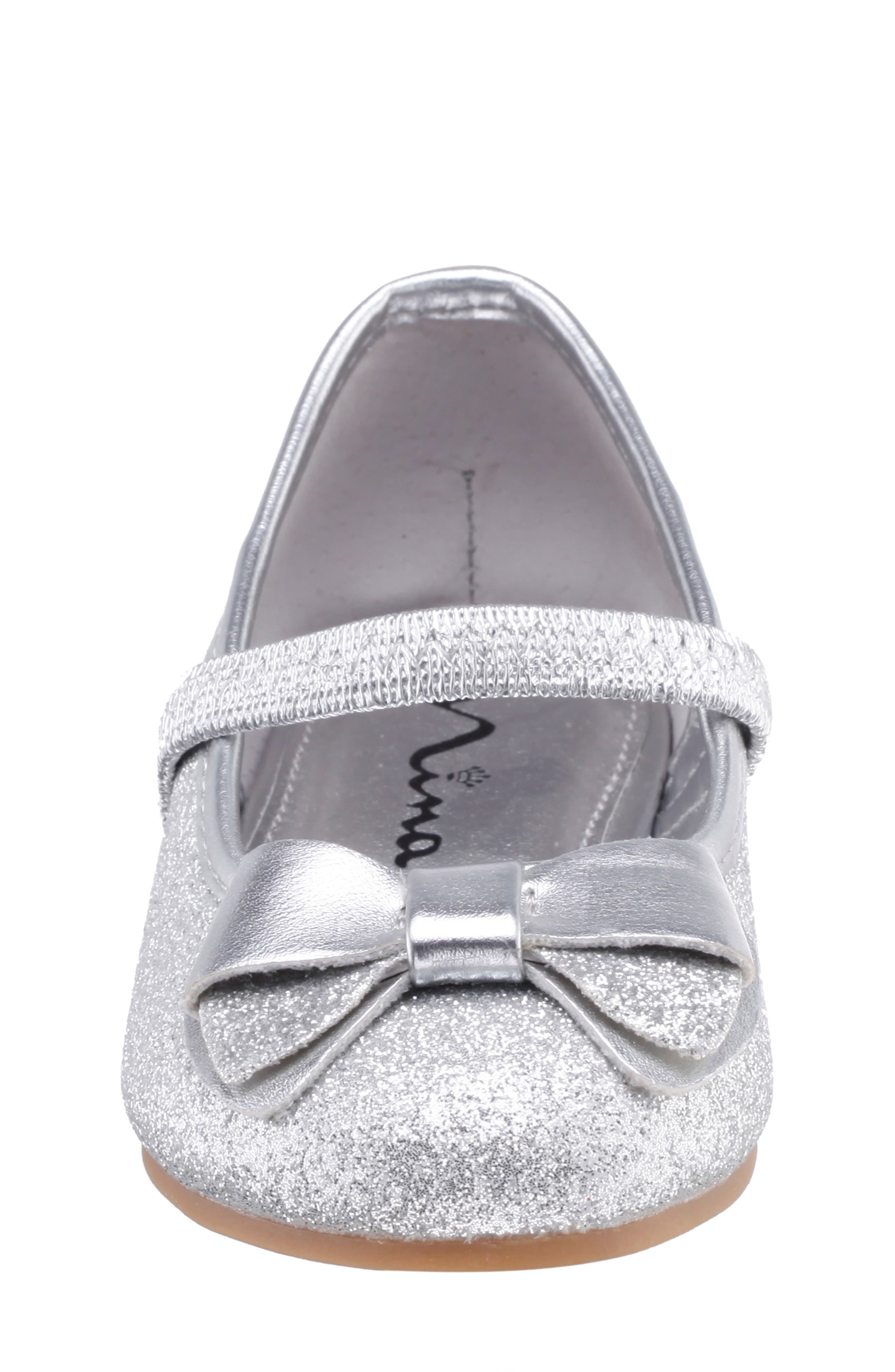 Nina Kids' Kenzee Mary Jane Flat, Alternate, color, Silver
