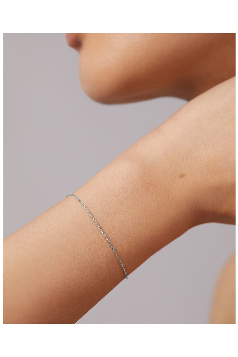 Shimmer Chain Bracelet, Alternate, color, 14KT SOLID WHITE GOLD