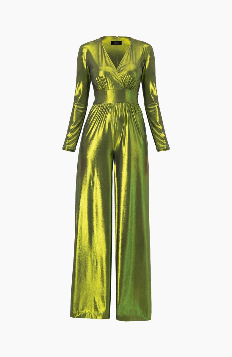 IVONNE V-Neck Wide-Leg Jumpsuit, Alternate, color, Olive Green