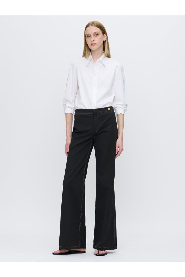 Jane Cotton Stretch Flare Trouser, Alternate, color, Black