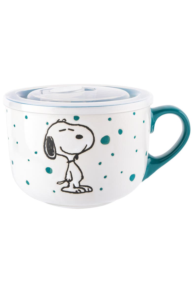 Pokidot Stoneware Soup Mug Set with Lids, Alternate, color, Assorted Colors