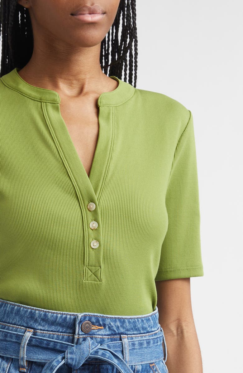 Veronica Beard Reubian Henley T-Shirt, Alternate, color, Cactus