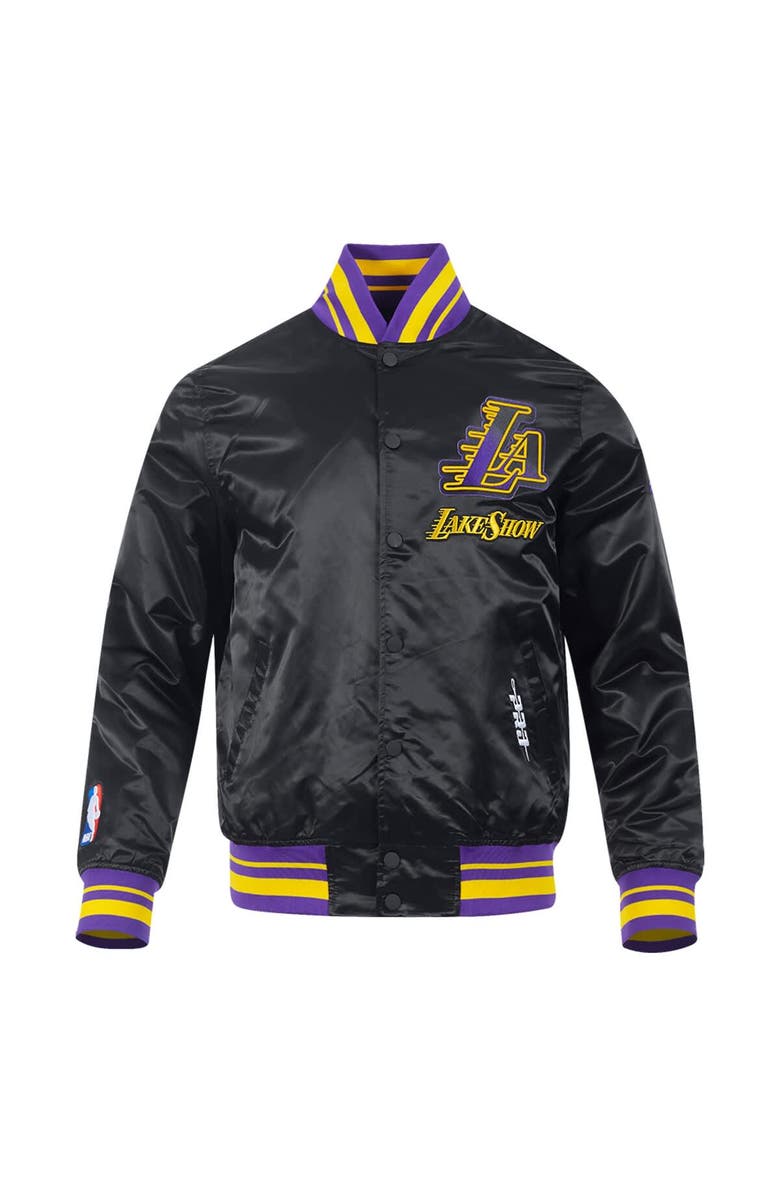 PRO STANDARD Men's Pro Standard Black Los Angeles Lakers 2024/25 City Edition Chenille Satin Full-Snap Jacket, Alternate, color, 