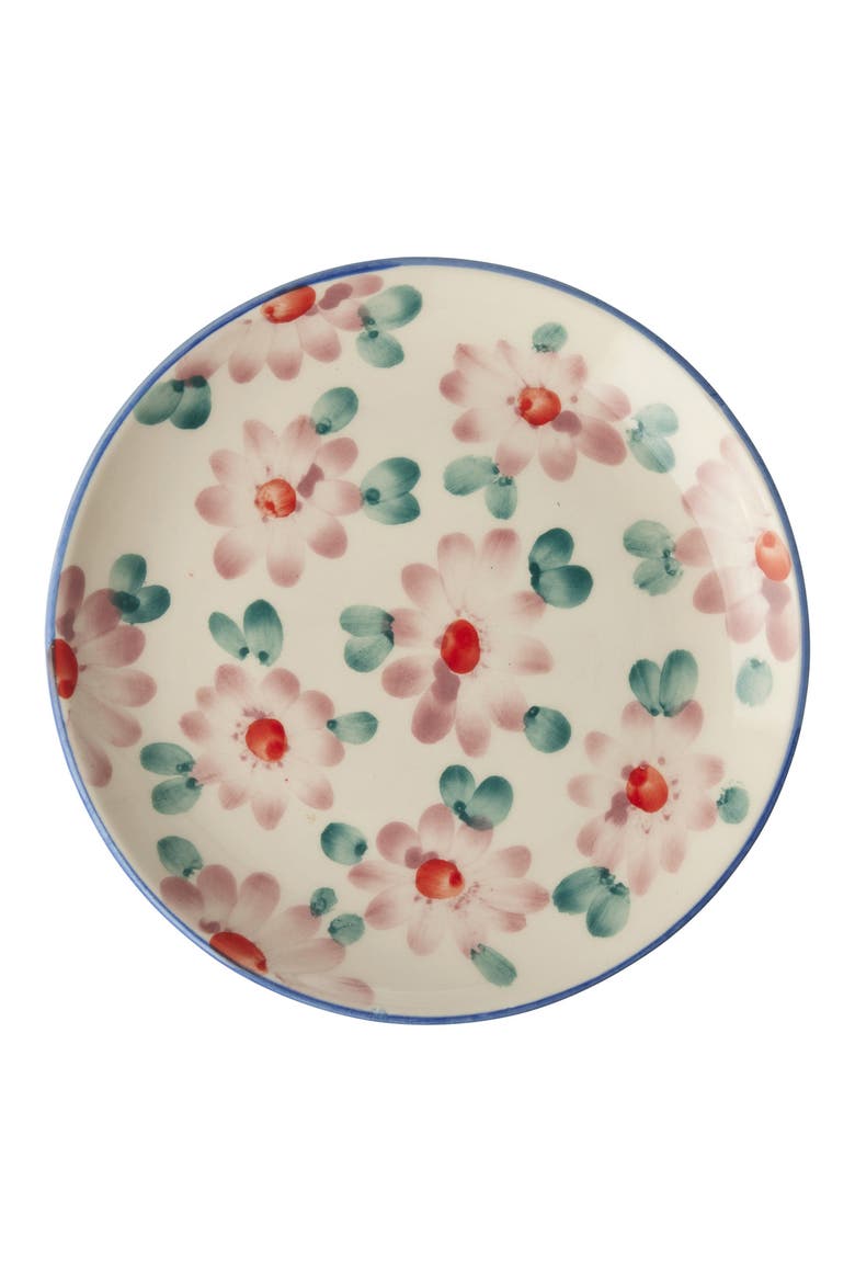 Set of 4 Hand-Painted Ceramic Cake Plates, Main, color, MULTI