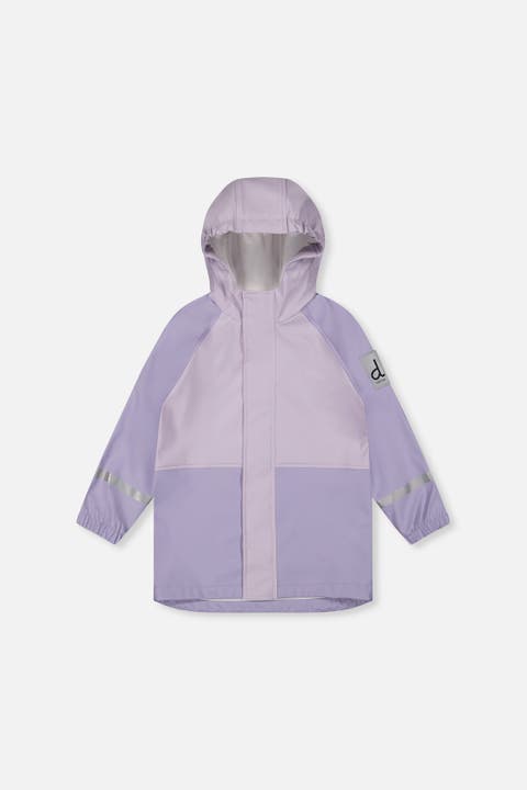 Colorblock Hooded Waterproof Rain Jacket
