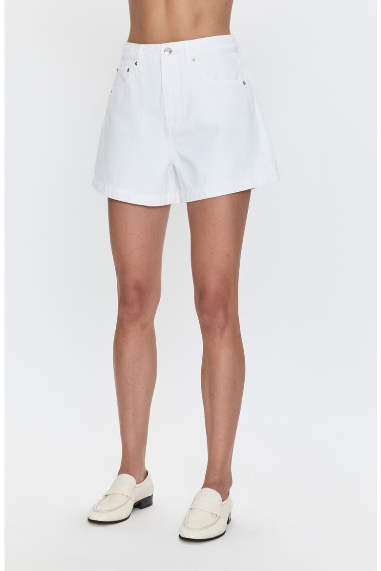 Saige High Waist Denim Shorts, Alternate, color, POLISHED WHITE