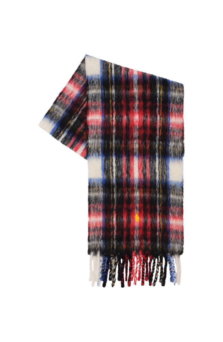 Polo Ralph Lauren Macro Brushed Scarf, Main, color, Red Multi