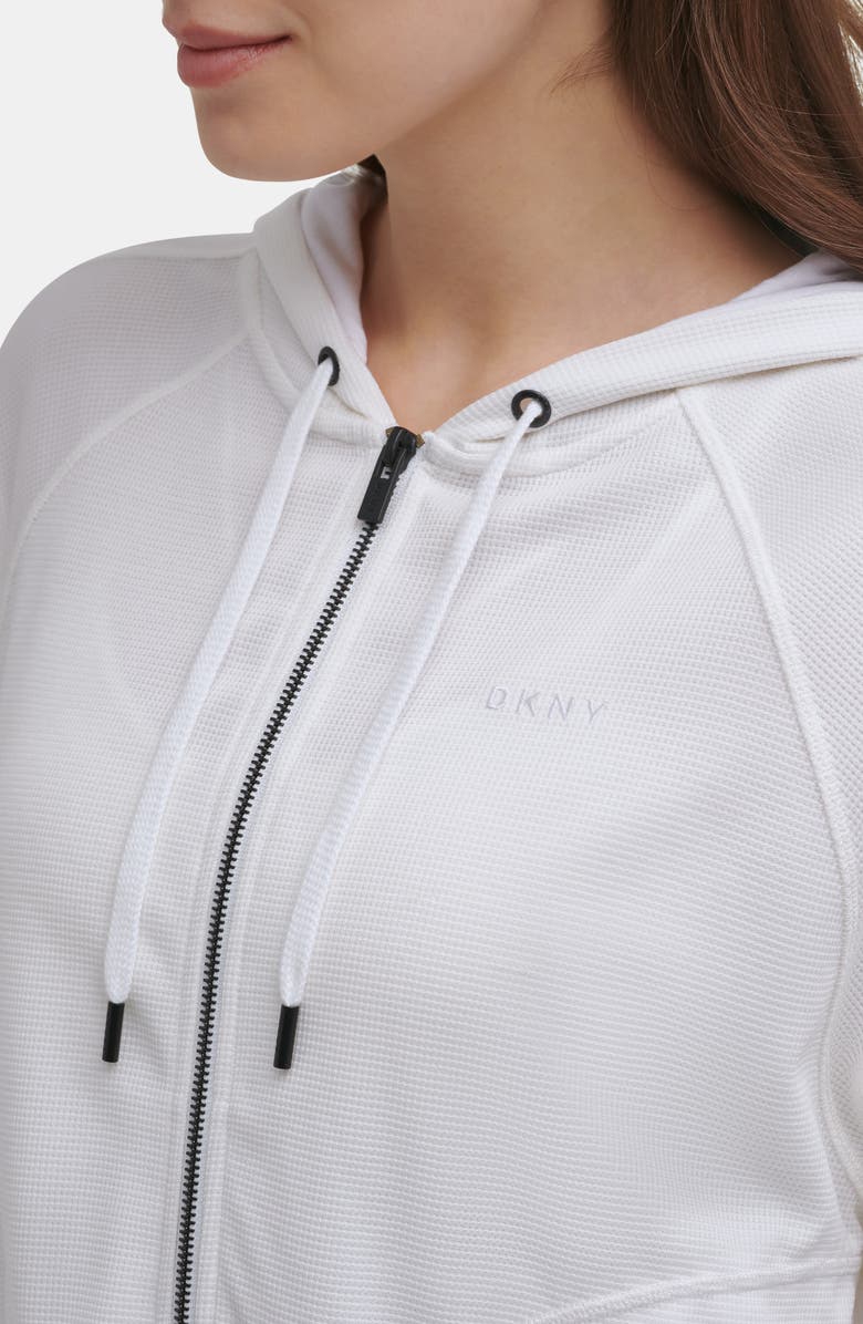 DKNY SPORT Waffle Knit Tech Zip Hoodie, Alternate, color, 