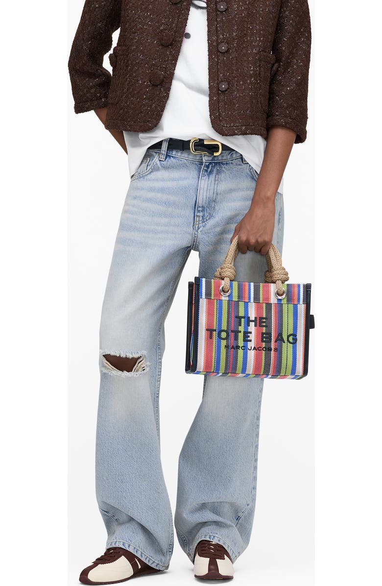 Marc Jacobs The Small Stripe Mesh Tote, Alternate, color, Red Multi