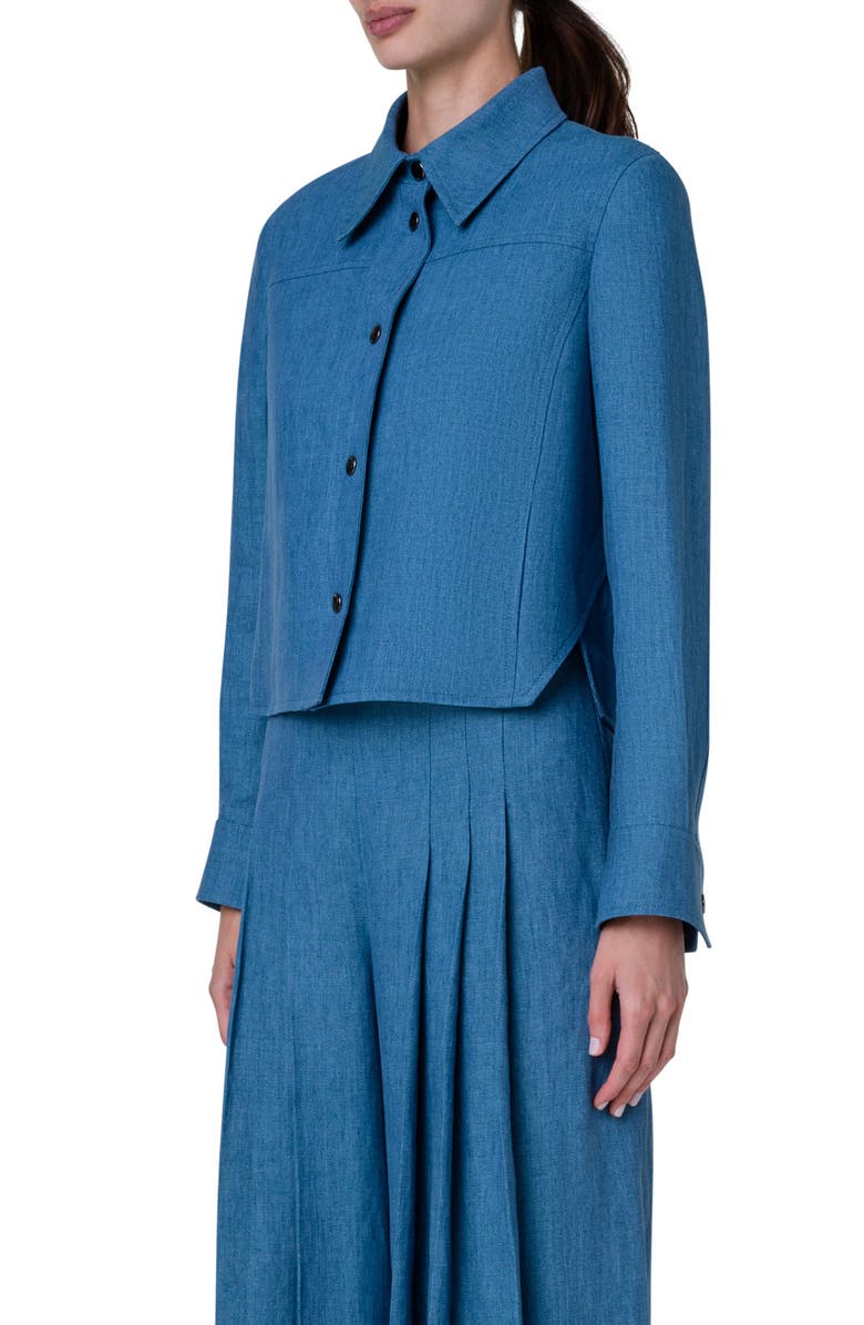 Akris Talitha Crop Linen Shirt Jacket, Alternate, color, 