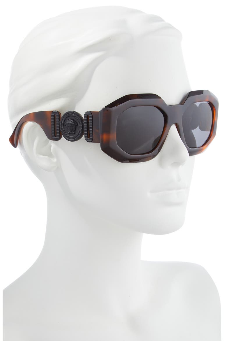 56mm Square Sunglasses, Alternate, color, HAVANA/ DARK GREY