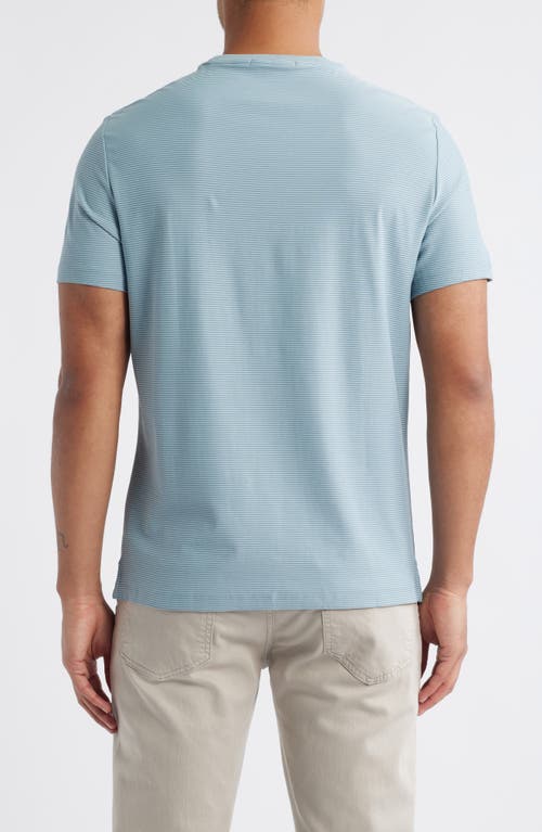 Robert Barakett Hickman Feeder Stripe T-shirt In Soft Teal