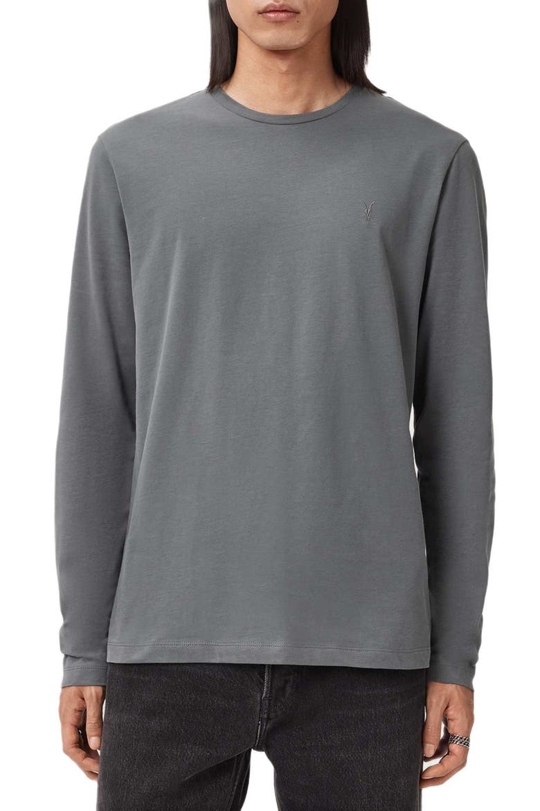 Brace Long Sleeve Cotton T-Shirt, Main, color, HAZED GREY
