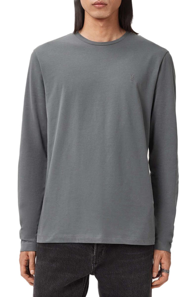 AllSaints Brace Long Sleeve Cotton T-Shirt, Main, color, Hazed Grey