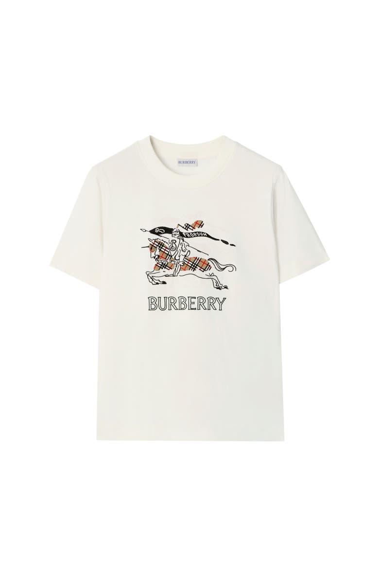 Burberry EKD Sketch Cotton T-shirt, Alternate, color, Chalk White