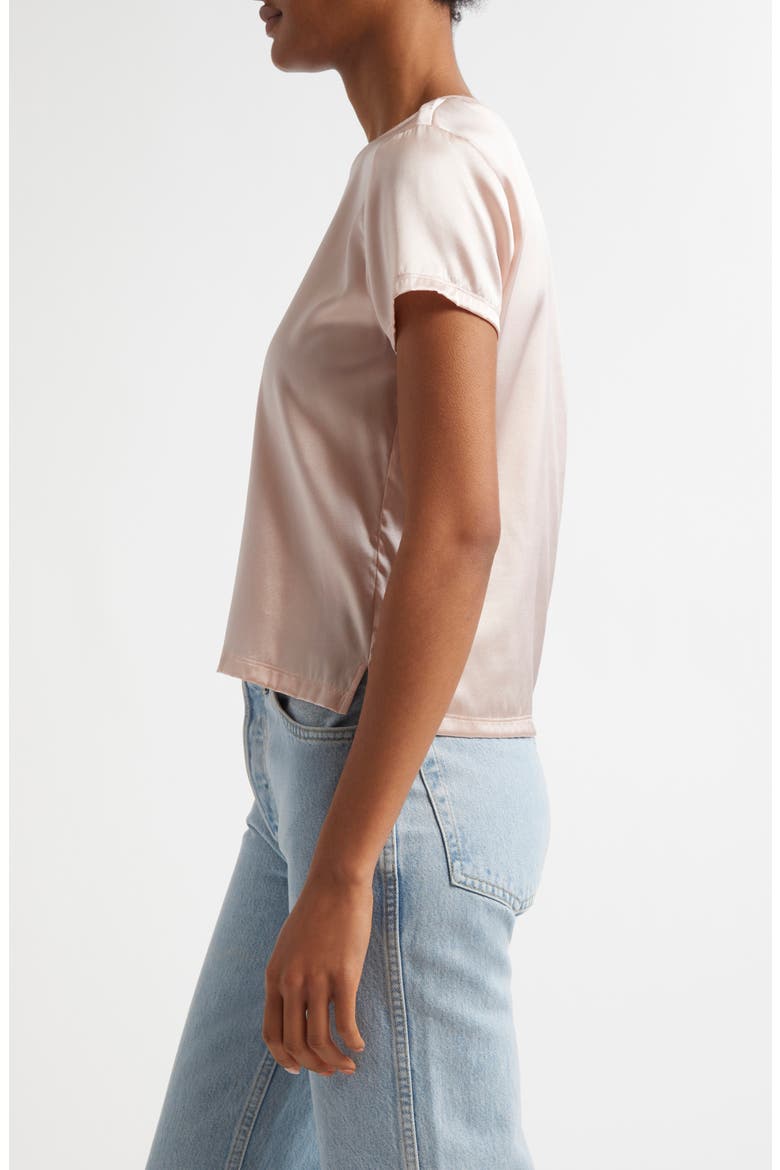 Stretch Silk T-Shirt, Alternate, color, OYSTER PINK