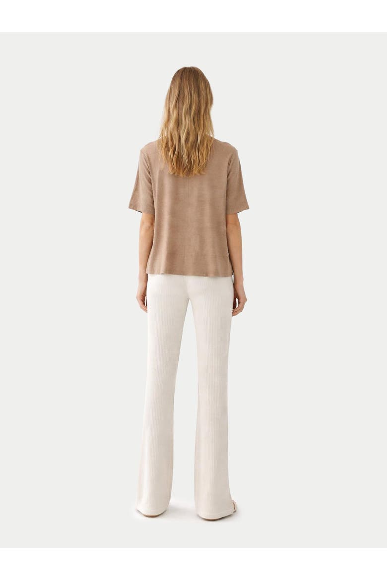 Box-Cut Cotton Silk Cashmere Blend T-Shirt, Alternate, color, timber wolf