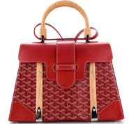 Pre-Owned Goyard Saigon Top Handle Bag Coated Canvas with Leather MM