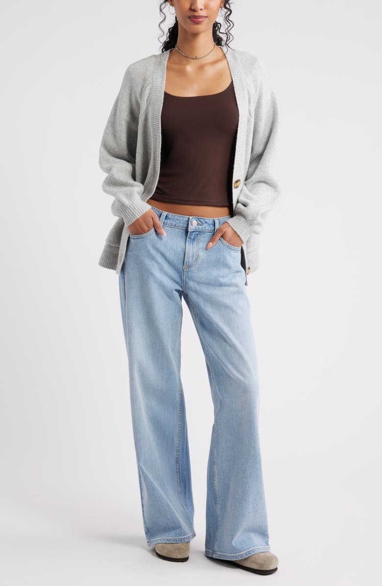 BP. Long Sleeve Square Neck T-Shirt, Alternate, color, Brown Coffee