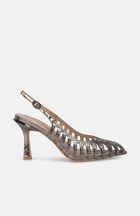 Metallic Grilled Pumps