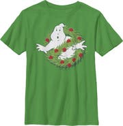 Ghostbusters Boy's Ghostbusters Christmas Wreath Logo Graphic T-Shirt