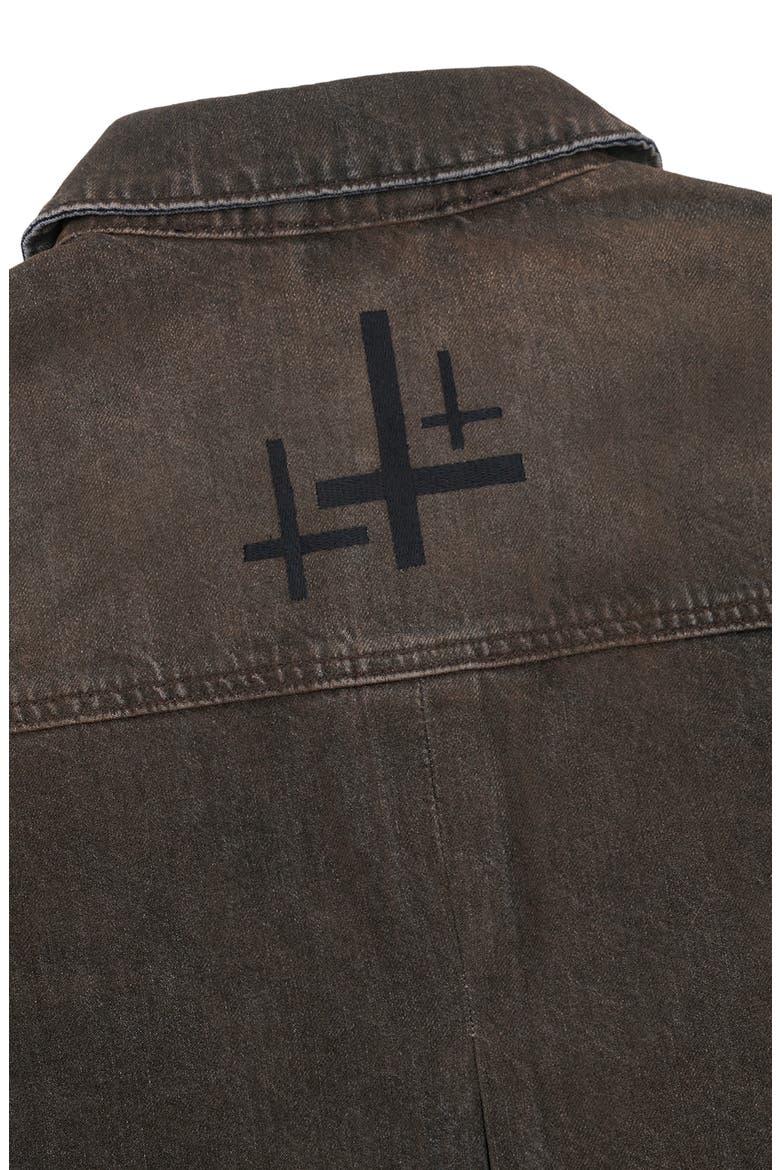 Valentiano Boxy Denim Jacket, Alternate, color, MOCHA DRIFT