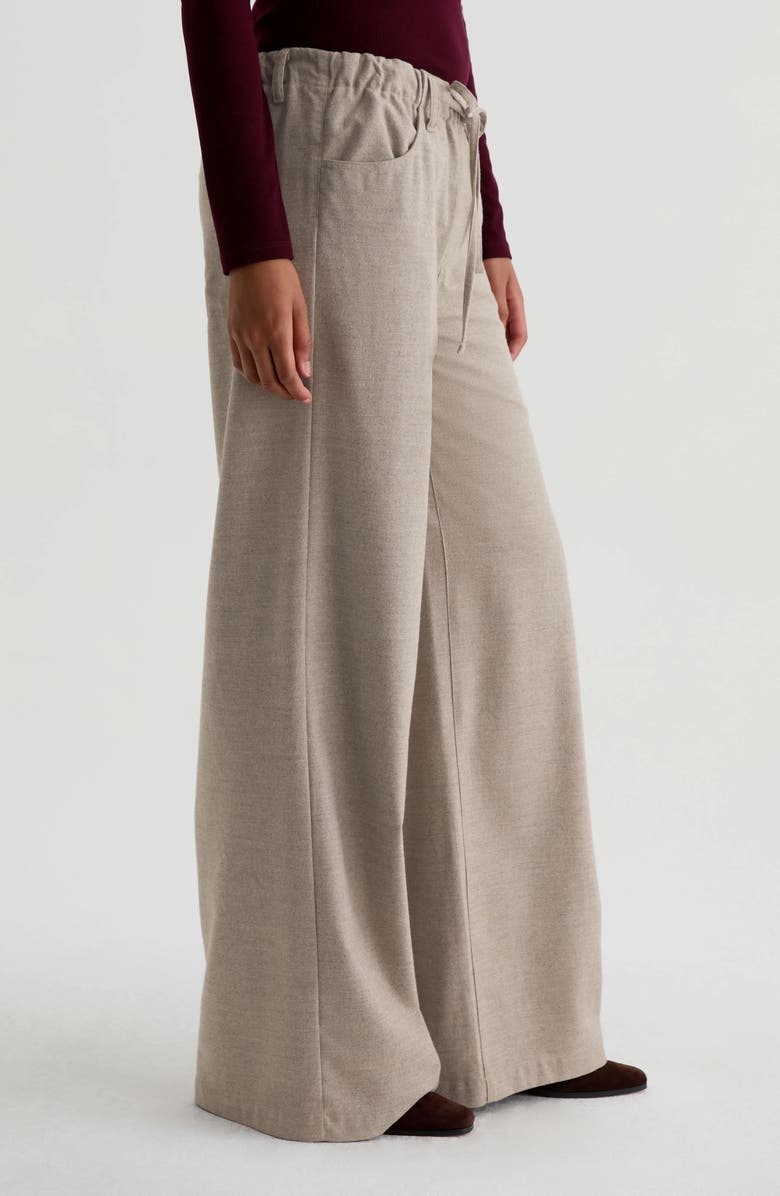AG Stella Drawstring Wide Leg Pants, Alternate, color, Melange Oat