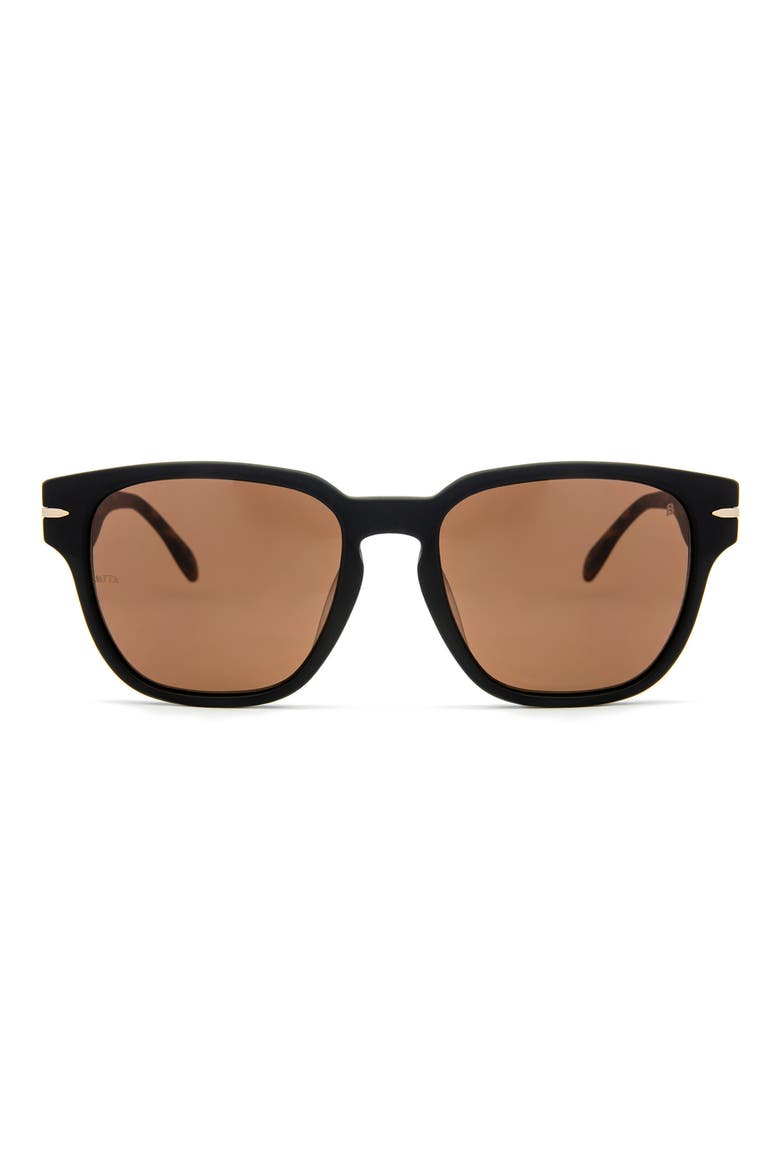 Key West 55mm Square Sunglasses, Main, color, SHINY BLACK / BROWN