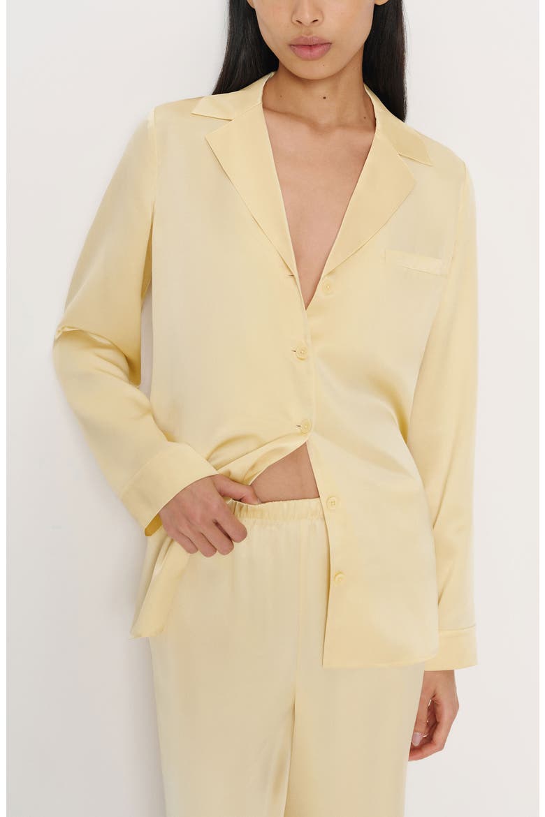 Ella Silk Satin Pajamas, Alternate, color, BLONDE